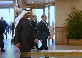 الرئيس السيسي يستقبل الشيخ محمد بن زايد بمطار القاهرة الدولي