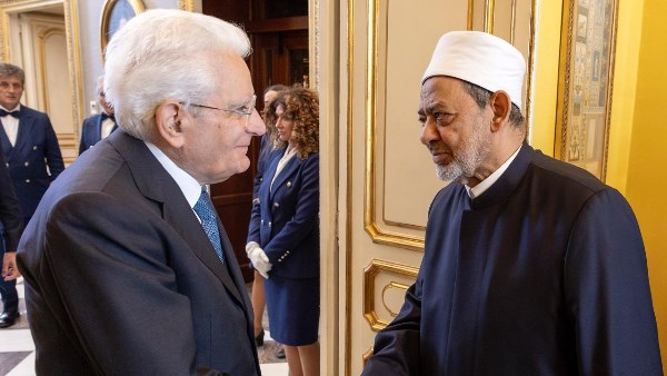 شيخ الأزهر يدعو الرئيس الإيطالي لإعلان روما الاعتراف بالدولة الفـلـسطـيـنية