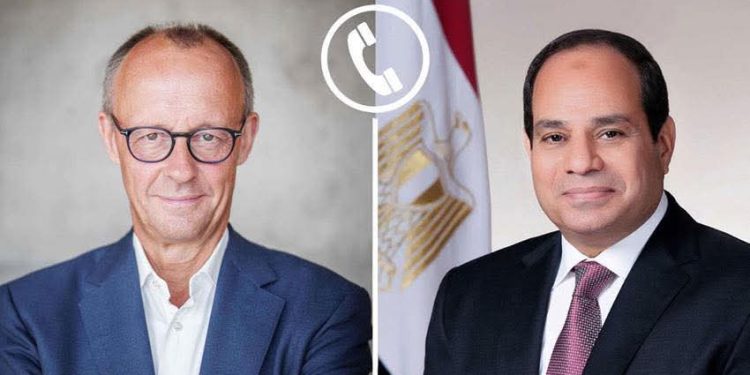 الرئيس السيسي يدعو المستشار الألمانى للمشاركة باحتفالية اتفاق وقف الحـرب بغـزة