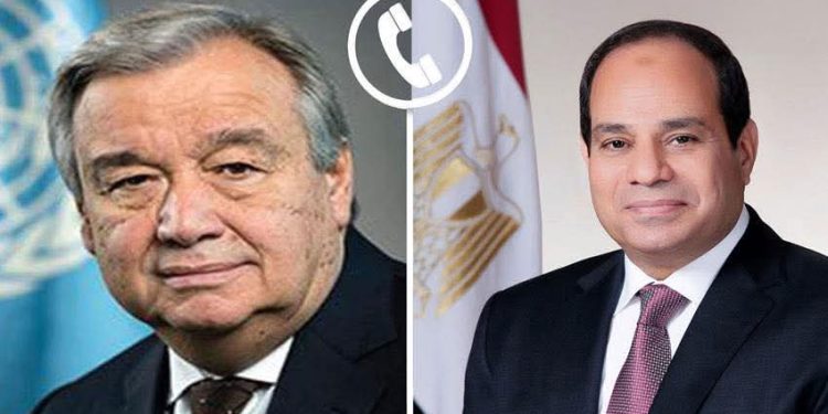 جوتيريش يشيد بجهود الرئيس السيسي في وقف الحرب بغزة